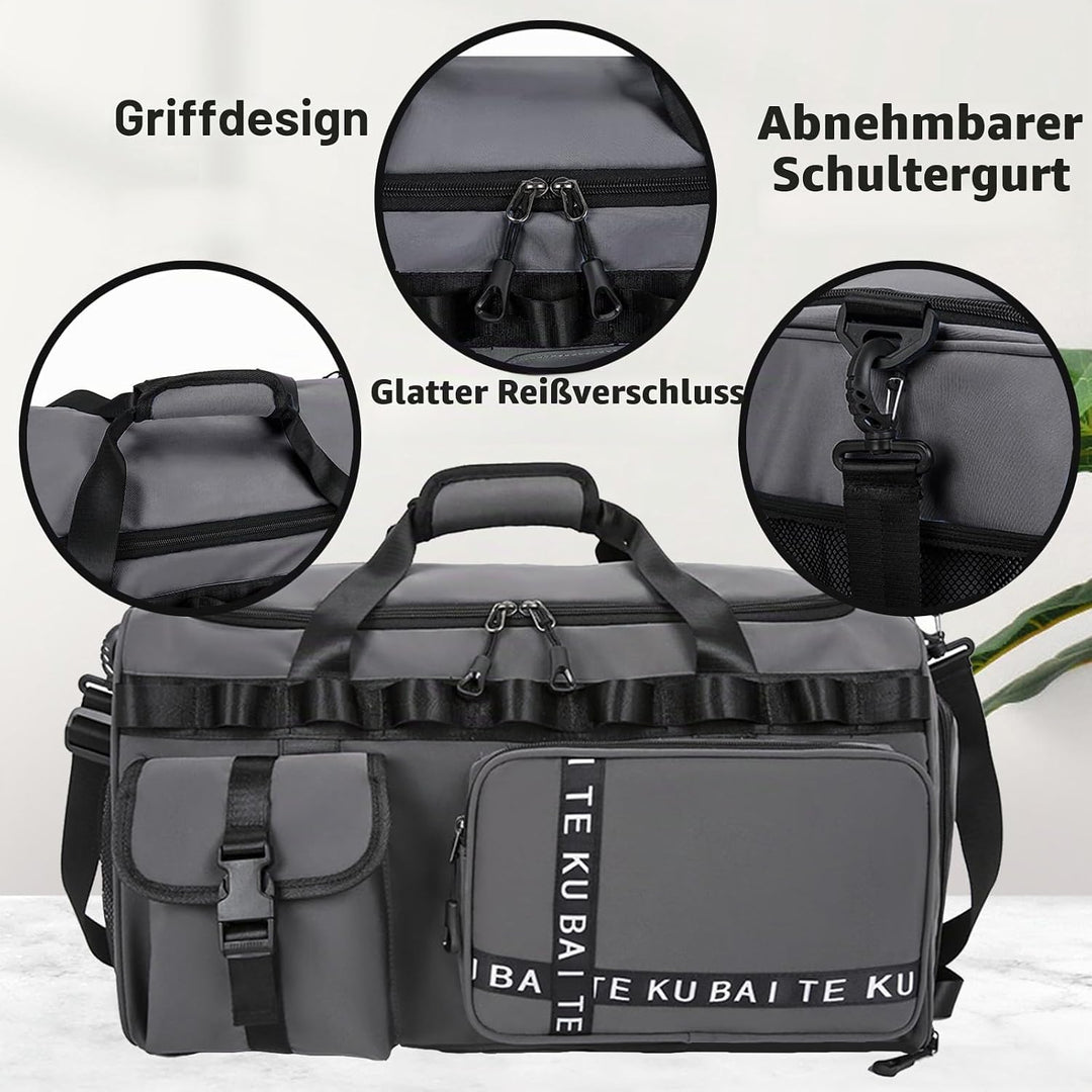 Reisetasche Damen Herren, 65L Wasserabweisende Sporttasche, Large Capacity Reise Tasche Gym Bag, mit