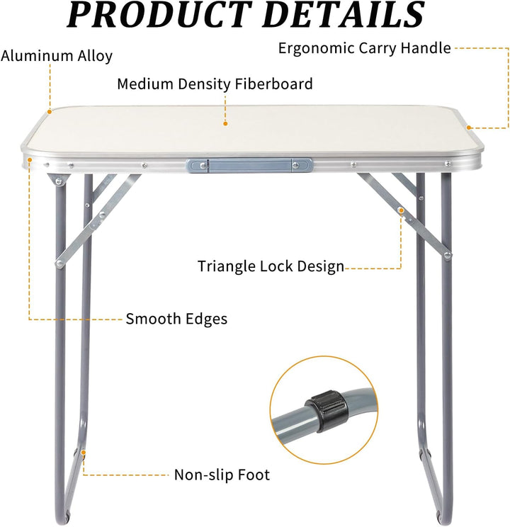 LEADZM Campingtisch,Klapptisch,70x50x60cm,Gartentisch,Multifunktionaler Tisch, Leicht zu reinigen, M