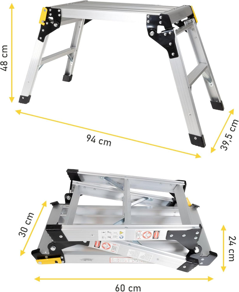 LEMODO Arbeitsplattform | Arbeitsbühne mit Antirutsch-Oberfläche 51 x 30 cm | Laufbühne bis zu 150 k