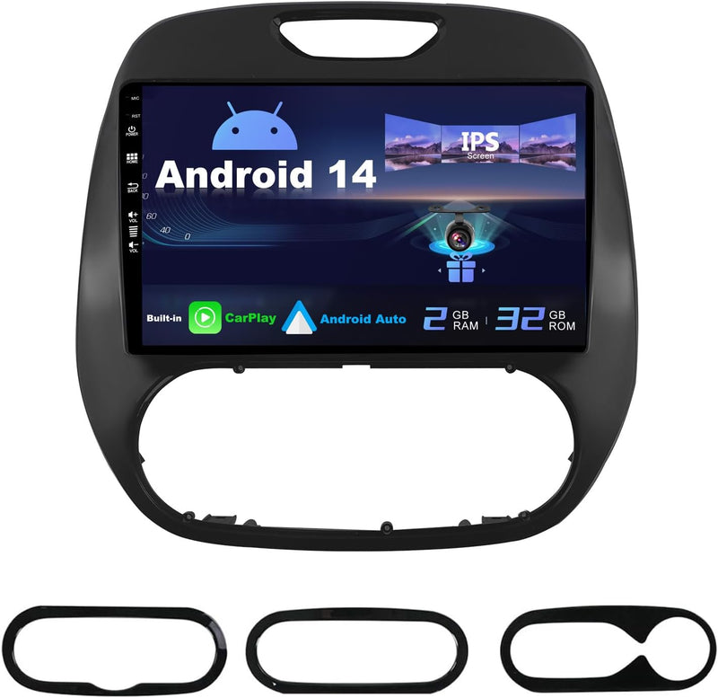 Android 12 IPS Autoradio Passt für Renault Kaptur Captur (2014-2019) - Eingebaut CarPlay/Android Aut