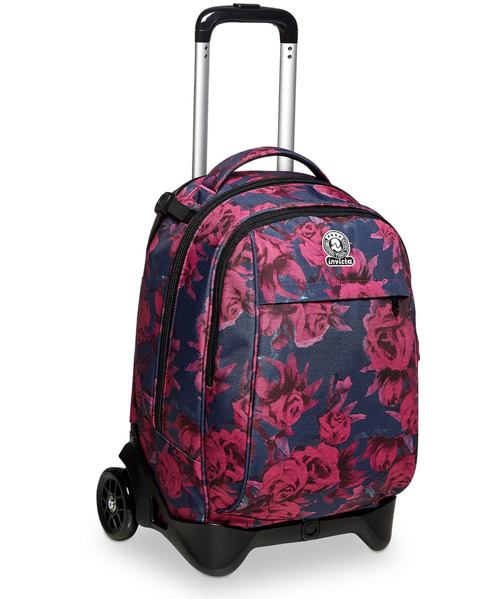 Invicta TROLLEY, Rucksack mit Trolleyfunktion, 3 in 1, Schulranzen mit Rollen, Abnehmbarer Rucksack,
