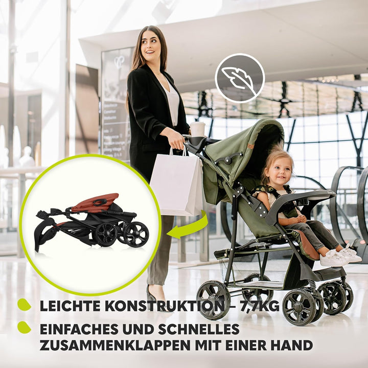 LIONELO Emma Plus Kinderwagen bis zu 15 kg, Kindersportwagen, leicht modern klein Buggy mit Liegepos