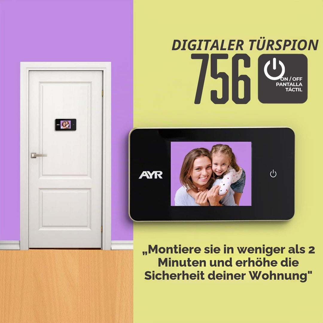 AYR 756 Digitaler Türspiegel, Messing