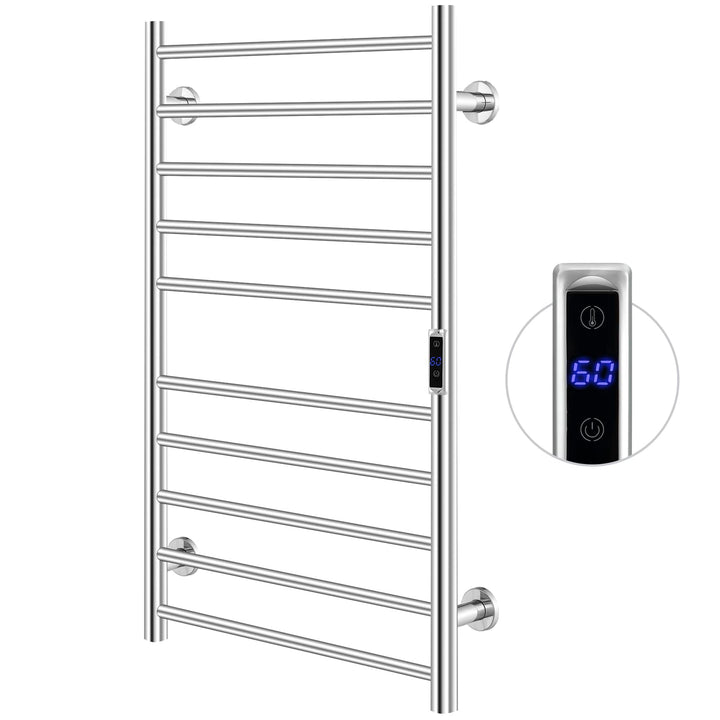 COSTWAY Handtuchwärmer Elektrisch 120W, Handtuchhalter Heizkörper, 15 Minuten bis 60℃, 8 Stunden Tim