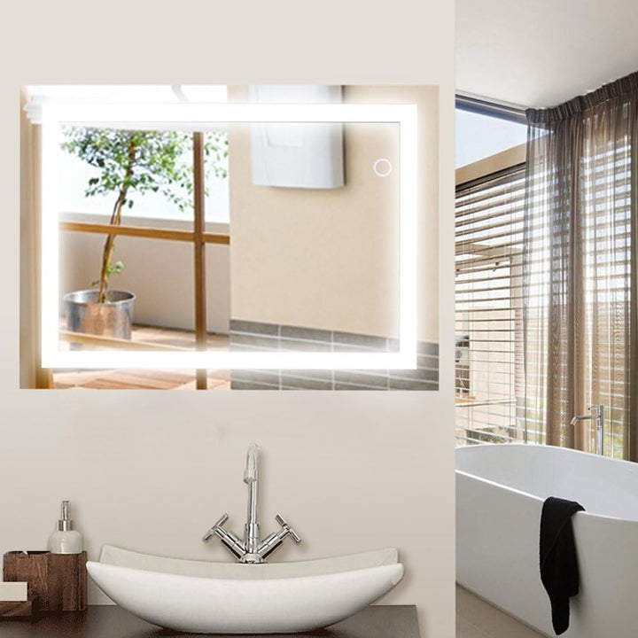 Badspiegel, Make-up-Spiegel, Wand-Design, LED, 5050, mit Kontaktknopf, für das Badezimmer, Hotel, zu