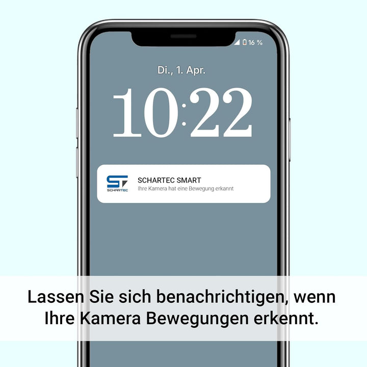 Schartec Smarte Video-Türklingel WLAN – 4MP Überwachungskamera Aussen, Akku 5200mAh, PIR & Personene