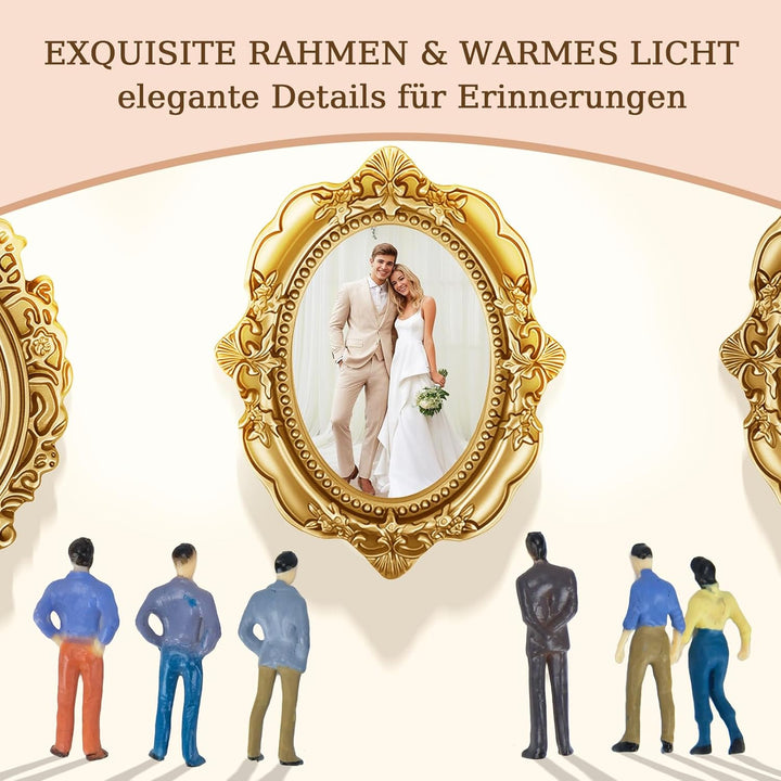 Mini Museum Bilderrahmen Vintage,Foto Erinnerungsanzeige Set mit 2 Engel & 8 Mini Rahmen & 8 Zufälli