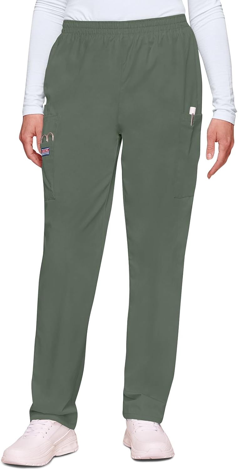 Cherokee Damen Workwear Cargo-Hose mit elastischer Taille Klassisch L Olivgrün, L Olivgrün