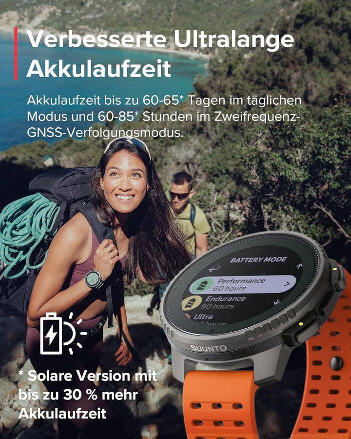 SUUNTO Vertical Abenteuer Uhr - GPS Smartwatch, Akkulaufzeit bis zu 65 Tagen, Militärgeprüftes Gehäu