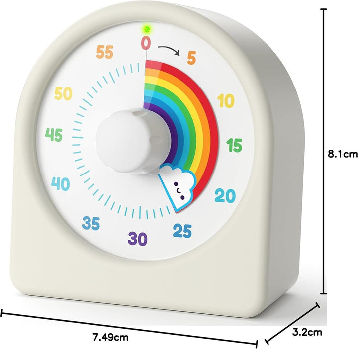 LIORQUE Visueller Timer 60 Minuten Countdown Timer Weiss, Weiss