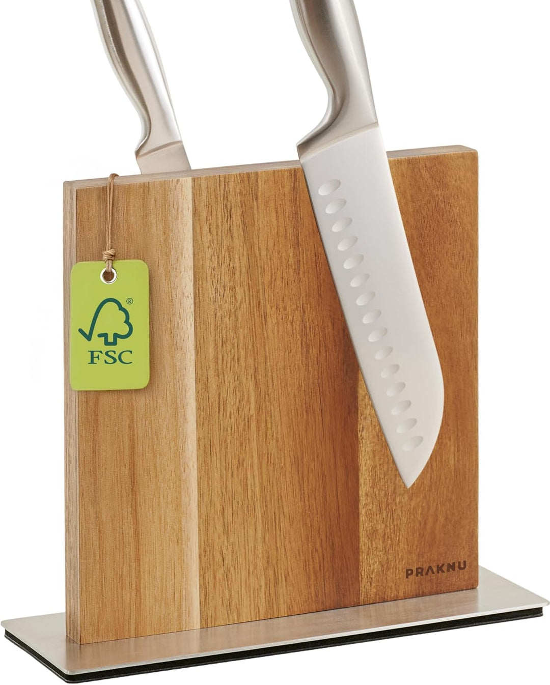 Magnetischer Messerblock ohne Messer - Beidseitig Starker Magnet - Messerhalter aus FSC®-Akazienholz