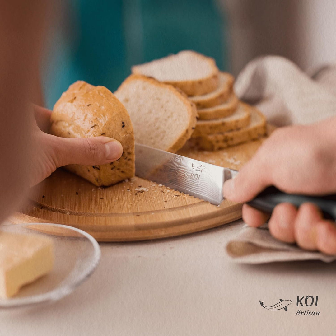 KOI ARTISAN Grosses Brotmesser - 20,3 cm rasiermesserscharfe Kante 20 cm Brotmesser, 20 cm Brotmesse