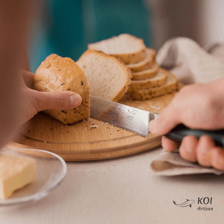 KOI ARTISAN Grosses Brotmesser - 20,3 cm rasiermesserscharfe Kante 20 cm Brotmesser, 20 cm Brotmesse