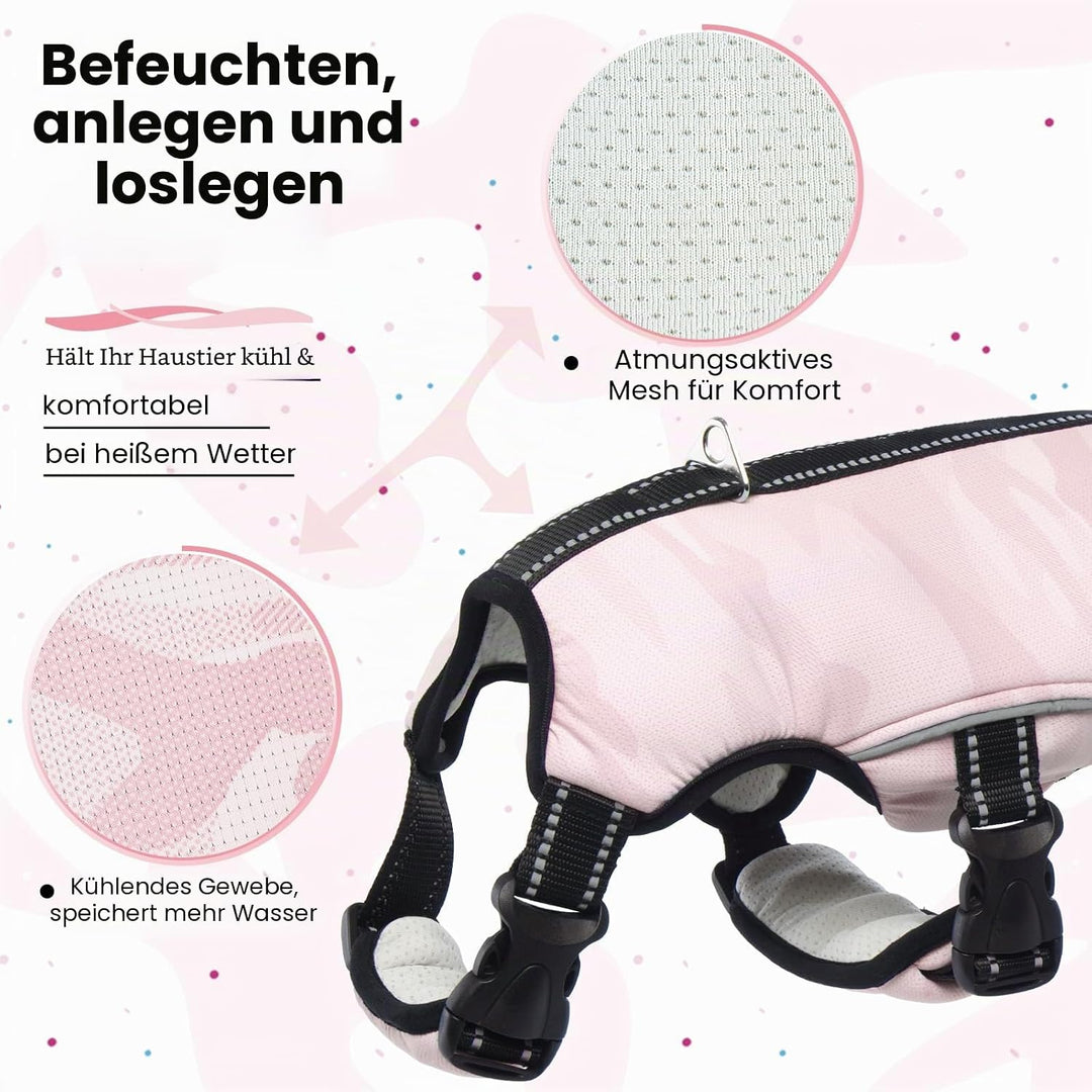 Kühlweste für Hunde, heisses Wetter, Wärmeableitung, atmungsaktive Netz-Hundejacke, Sommer, kühl, ve
