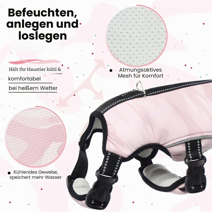 Kühlweste für Hunde, heisses Wetter, Wärmeableitung, atmungsaktive Netz-Hundejacke, Sommer, kühl, ve