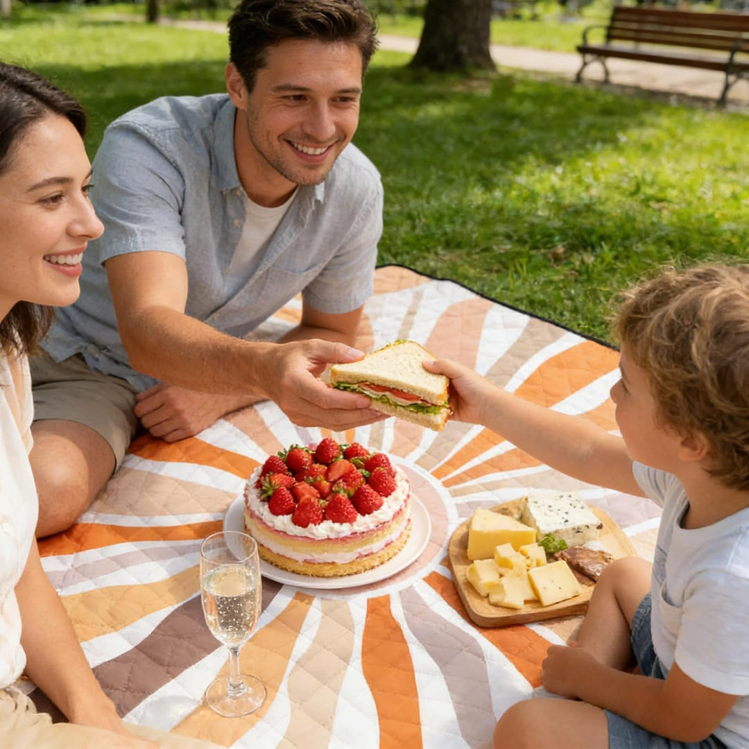 Picknickdecke, 200x200cm Faltbare Picnic Blanket, Waschbare Campingdecke, Leicht Zu Tragen Stranddec