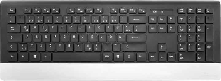 MediaRange Funk-Tastatur- und Maus-Set, Highline Serie, QWERTZ, schwarz/silber