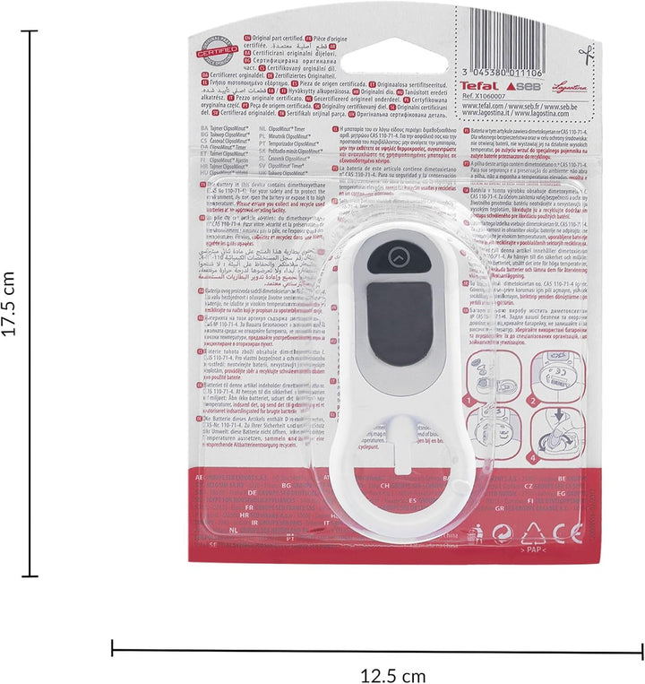 Tefal 094020020000 Timer Digitale für Schnellkochtöpfe Clipsominut Duo und Perfect, Kunststoff, grau