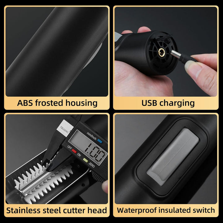 Elektrischer Fischschuppen Edelstahl Fischschupper mit USB Wiederaufladbare&Schutz Abdeckung, Profi