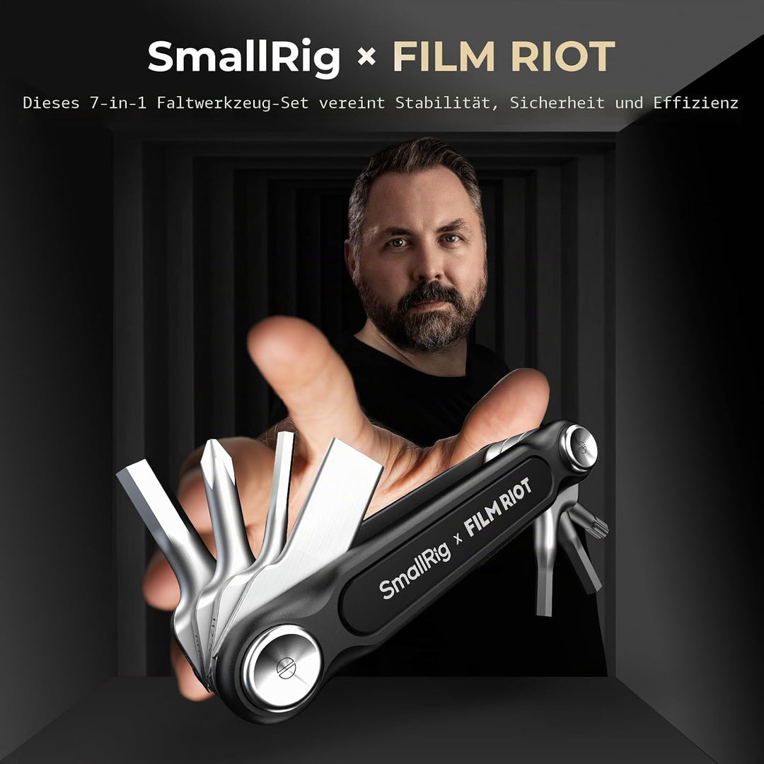 SMALLRIG x FILM RIOT 7-in-1-Klappwerkzeugset mit Schraubendrehern und Inbusschlüsseln, Positionierun
