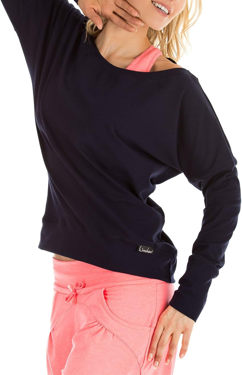 Winshape Damen Freizeit Sport Dance Fitness Longsleeve WS2 S Night-blue, S Night-blue