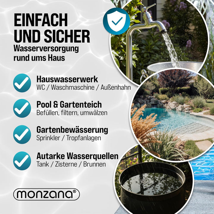 Monzana Pumpensteuerung Druckwächter Baranzeige Kabel 10 bar Pumpensteuerung Druckschalter auto. Ein