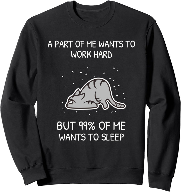 Lazy Cat Working Relax Tired Monday Sweatshirt