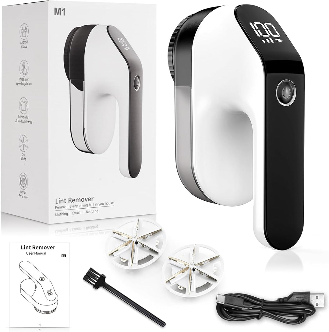 Fusselrasierer Elektrisch, Fusselentferner Entfussler für Kleidung mit 3 Geschwindigkeiten, 6-Klinge