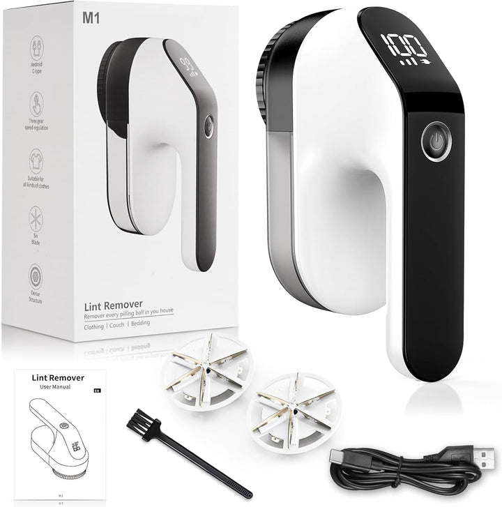 Fusselrasierer Elektrisch, Fusselentferner Entfussler für Kleidung mit 3 Geschwindigkeiten, 6-Klinge