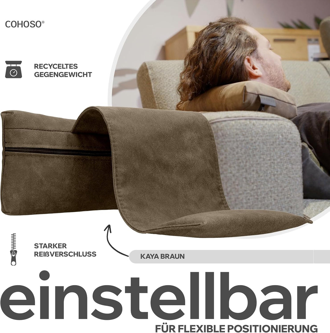 COHOSO® Nackenkissen für Gartenstühle mit Gegengewicht - Sesselkissen Kopfstütze für Sofa &amp; Couch, K