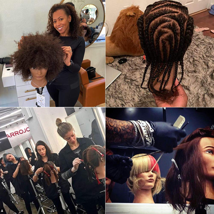 Morris Mannequin Head 100% Human Hair Training Head Afro Hair Manikin Head African American Training
