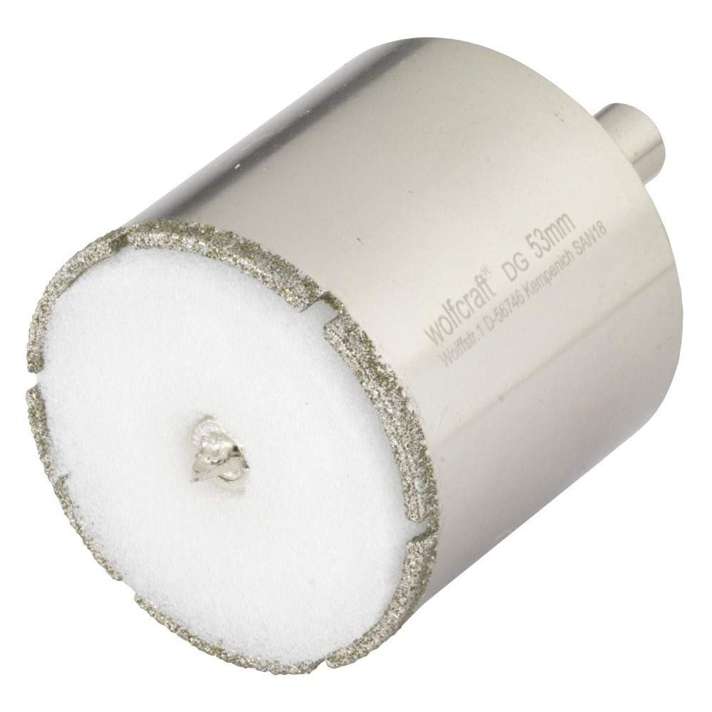 wolfcraft Ceramic Diamant-Lochsäge 5929000 – Bohrkrone inkl. Zentrierbohrer für den Akkuschrauber –