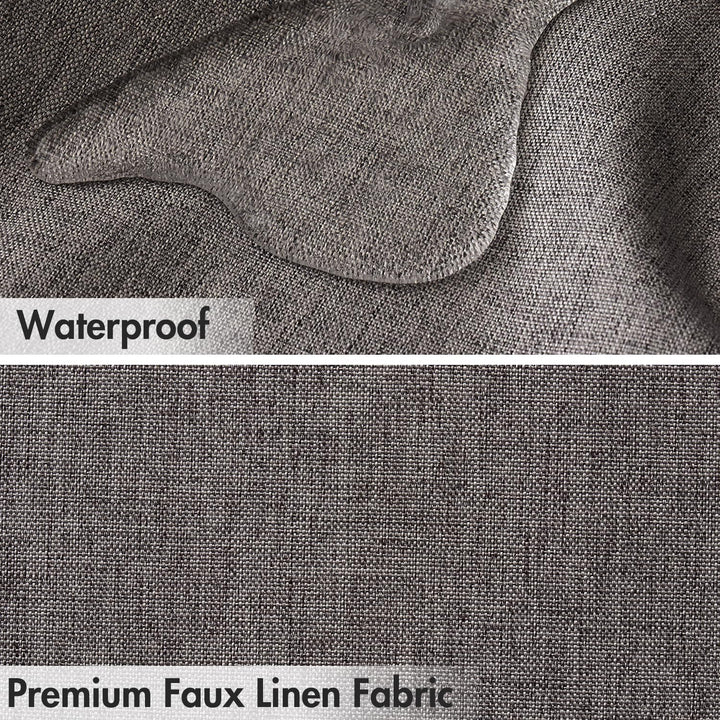MIULEE Leinen Texturiert Duschvorhang 120x180 cm grau, Schwerer Hotel Luxus Polyester Wasserdicht Du
