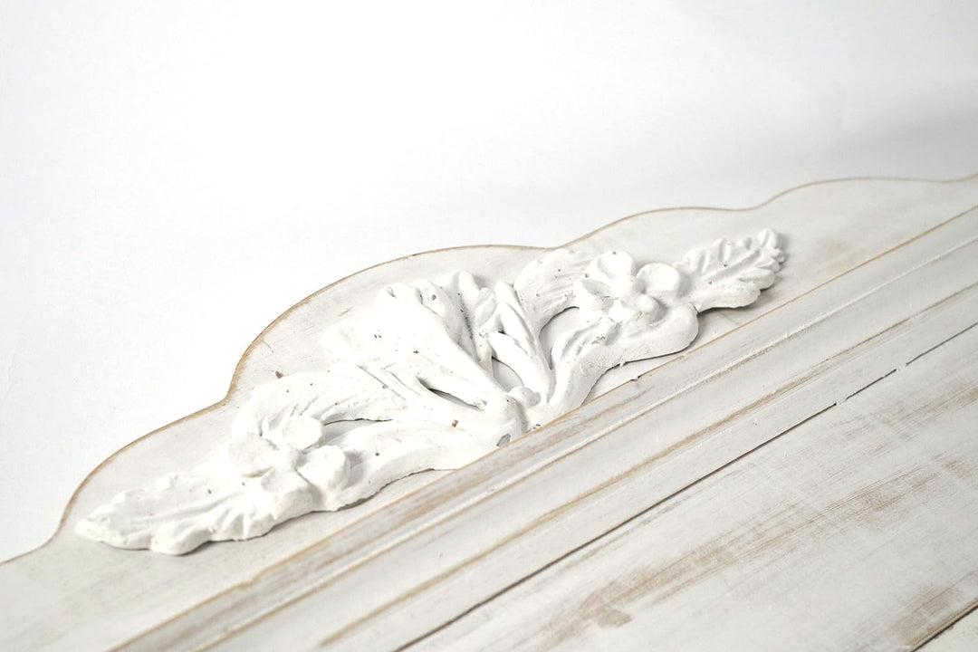 Kobolo Dekofenster Fensterrahmen Spiegel - White Vintage -Fensterläden zum öffnen- 90x55x12 cm