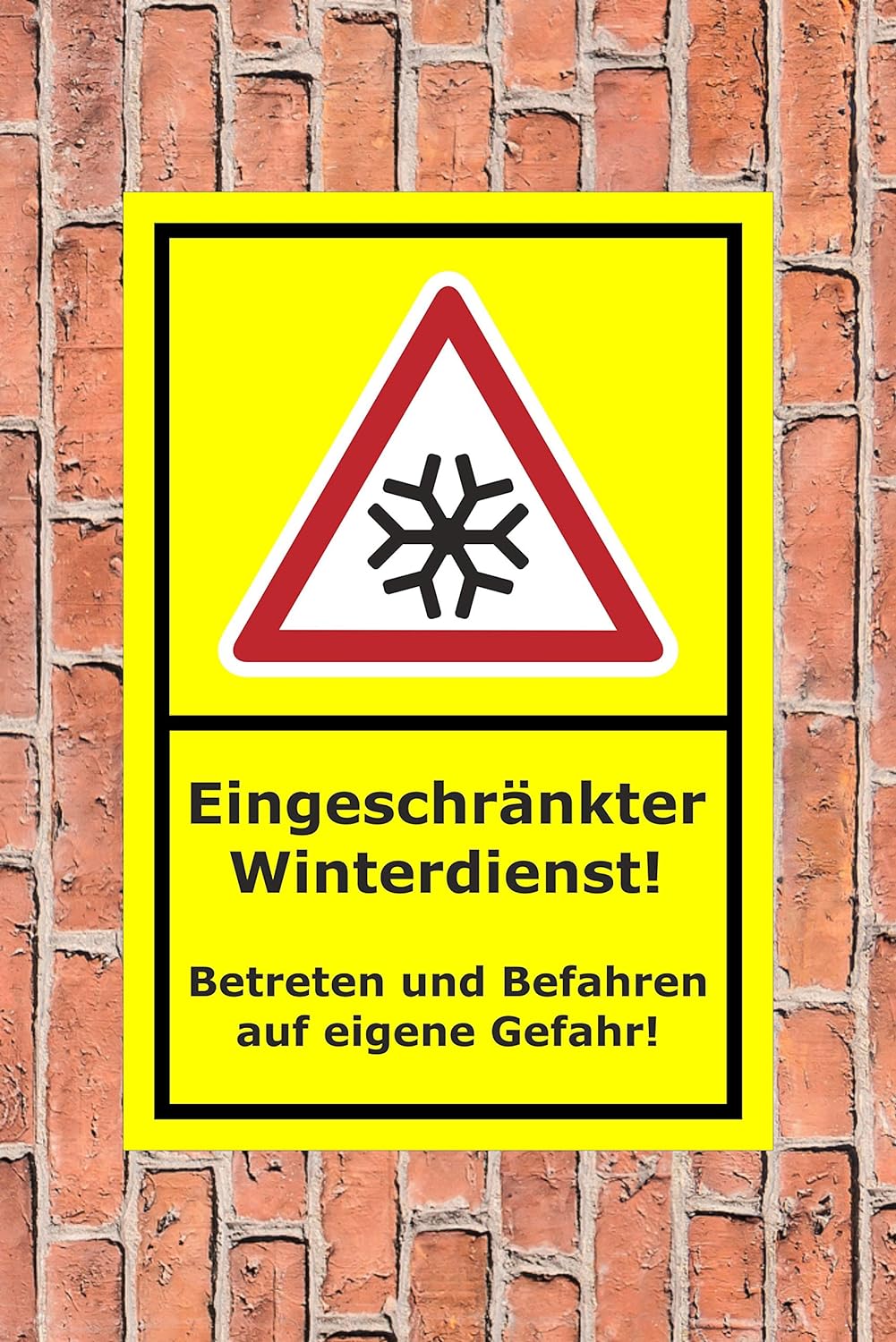 Melis Folienwerkstatt Schild Eingeschränkter Winterdienst - 60x40cm - Bohrlöcher - 3mm Aluverbund –