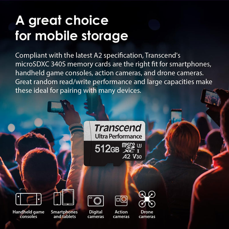 Transcend 256Go microSD mit Adapter UHS-I, TS256GUSD340S 256GB, 256GB