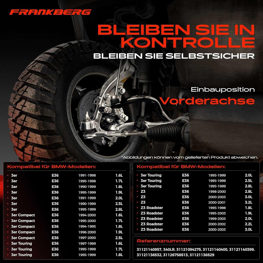Frankberg 2x Querlenker Vorderachse Unten Kompatibel mit 3er E36 1990-1998 3er Compact E36 1994-2000