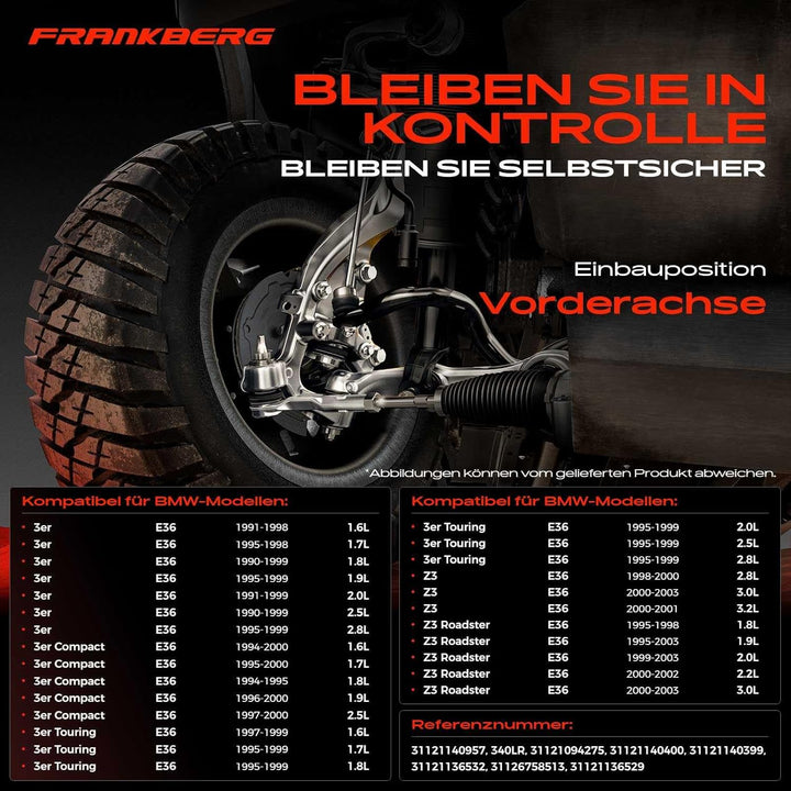 Frankberg 2x Querlenker Vorderachse Unten Kompatibel mit 3er E36 1990-1998 3er Compact E36 1994-2000
