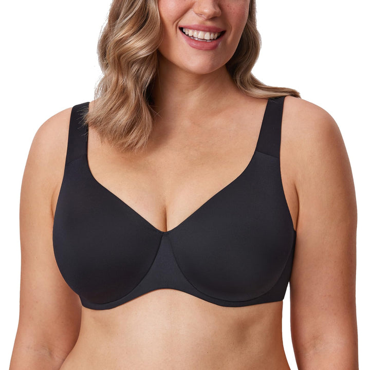AISILIN Damen Minimizer BH Mit Bügel Grosse Grössen Ohne Polster Vollschalen 75B Schwarz, 75B Schwar