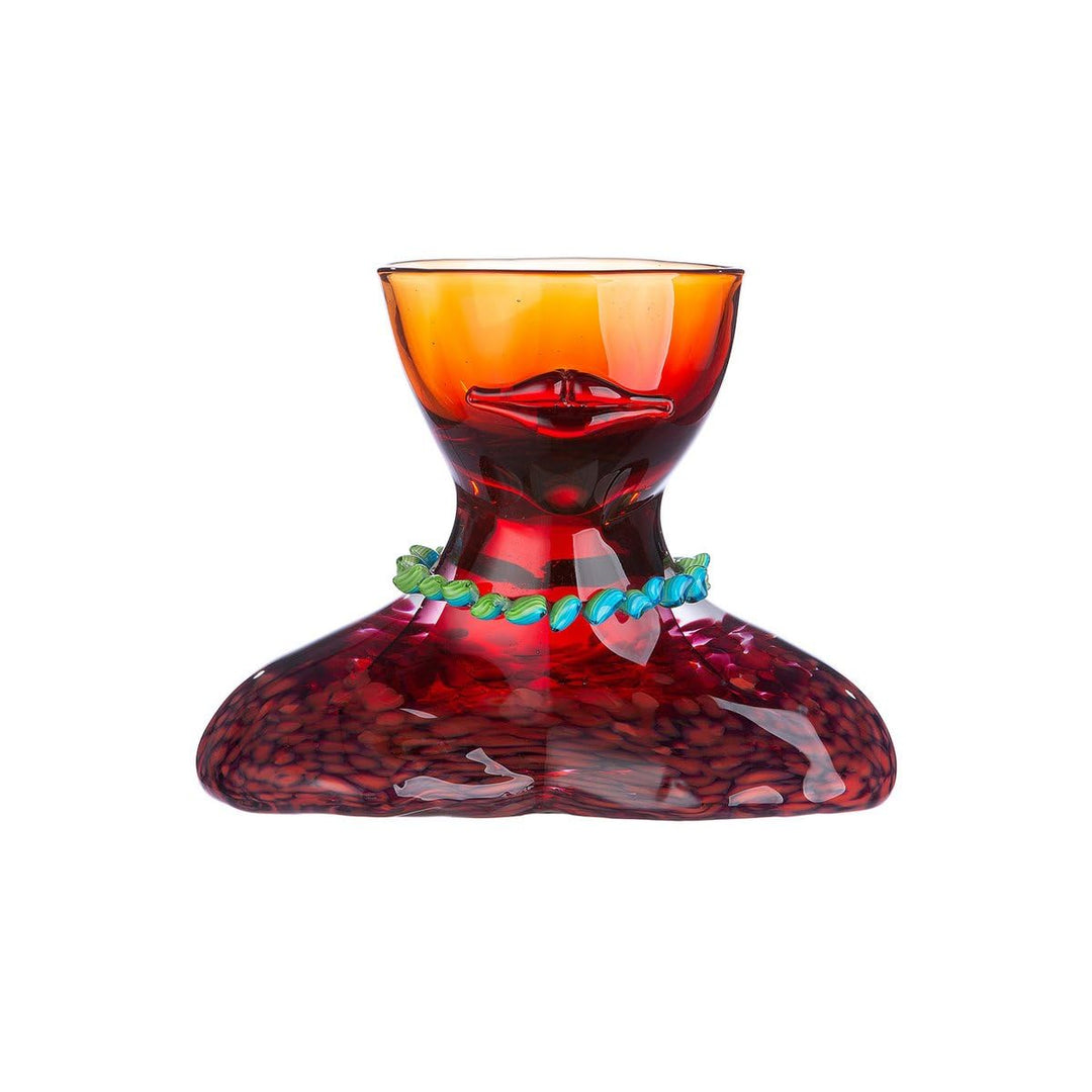 Glas Art Vase Dekovase - Deko Wohnzimmer - Geschenk für Frauen Geburtstag - Farbe: rot - Höhe 25 cm
