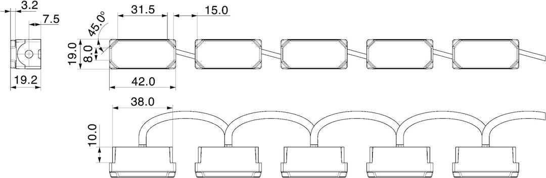 HELLA - LED-Tagfahrleuchtensatz - LEDayFlex II - 12V - rechteckig - Einbau - Lichtscheibenfarbe: gla