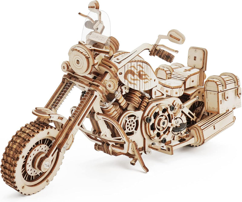 ROKR 3D Puzzle Holzbausatz Mechanische Getriebe Modell Cruiser-Motorrad für Kinder Erwachsene, Cruis