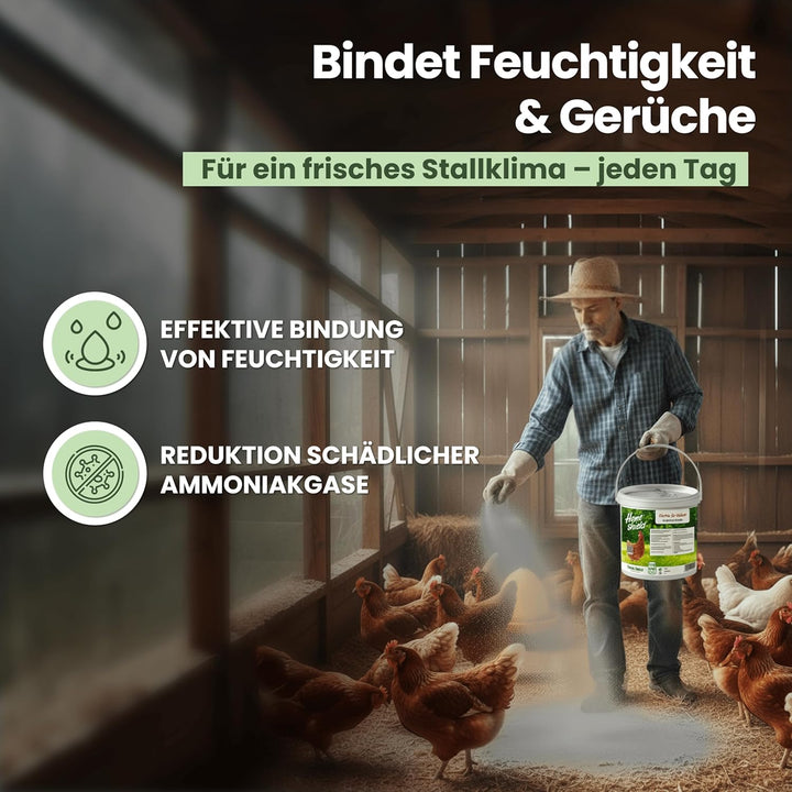 Einstreu für Hühner im 4,2 kg Eimer - Einstreu aus gemahlenen Mineralien - Verbessert Hygiene & Klim