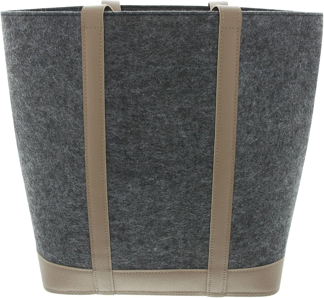 FRANK FLECHTWAREN Tasche Grand, Filz, Kunstleder Masse: 34 x 15 x 48 cm, GH 55 cm, Robust und strapa