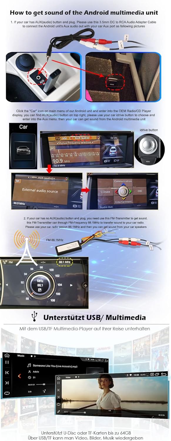 Erisin 10.25 Zoll 8-Kern IPS Android 10 Autoradio GPS Navi für BMW 1er F20/F21 3er F30 F31 F34 4er F