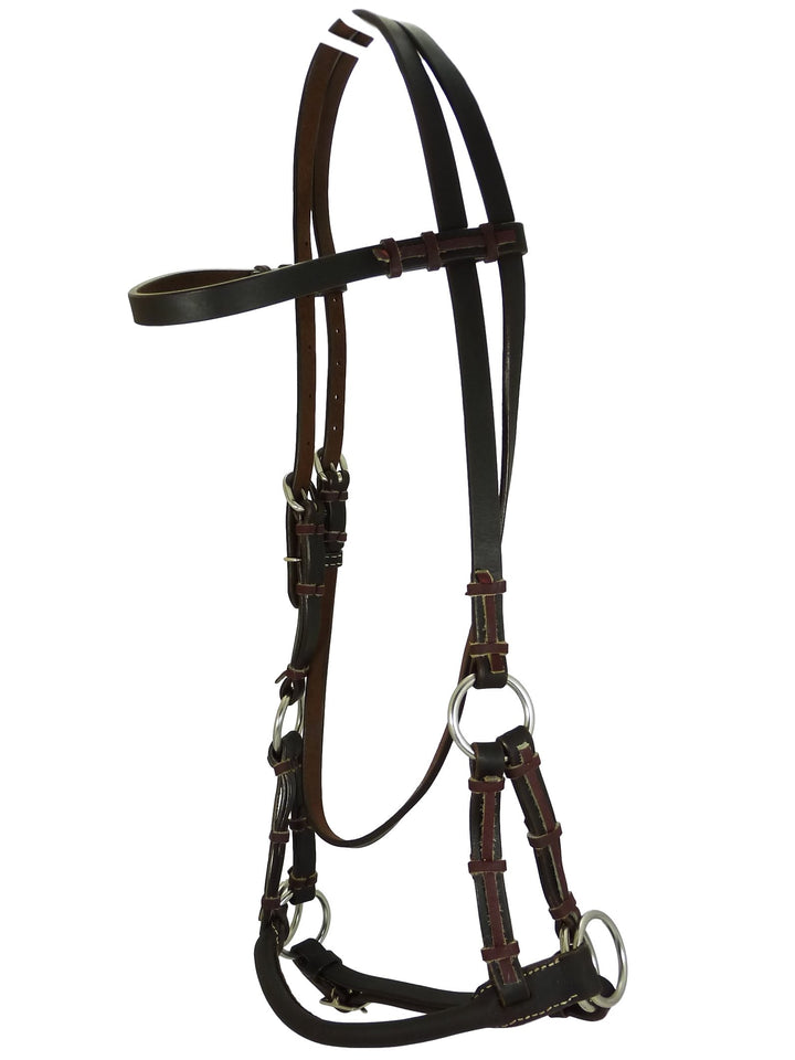 Thor Equine Sidepull mit rundem Nasenriemen. Dunkelbraun Dunkelbraun Full, Dunkelbraun Full