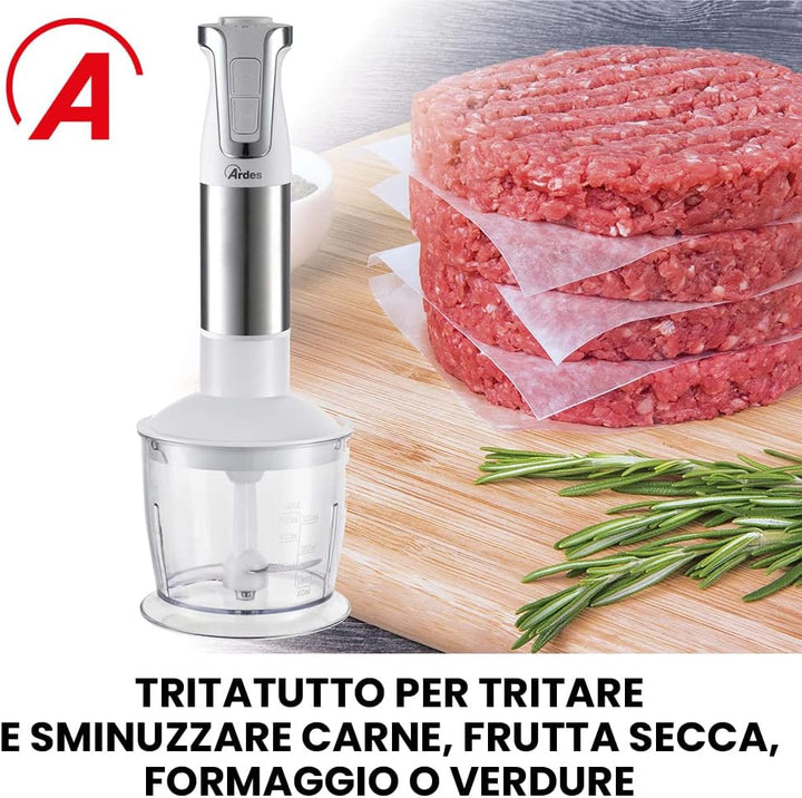 ARDES - ARSET01 TRINITY Stabmixer 3-in-1 - Stabmixer und Schneebesen mit Profimotor - Küchenmixer mi