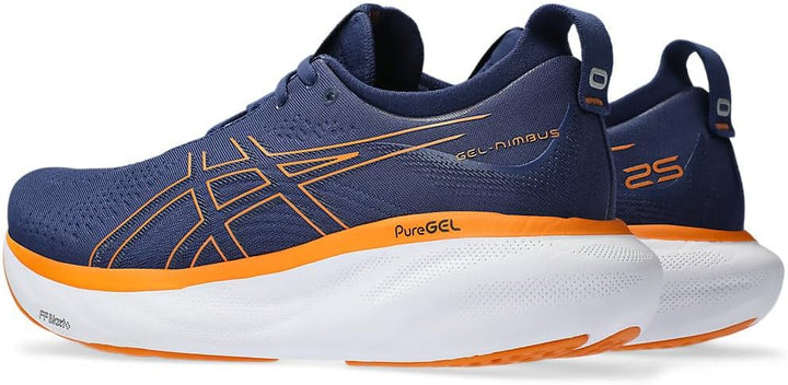ASICS Nimbus 25 Strassenlaufschuhe für Männer Grün Fluoreszierend 42.5 EU Blauorange, 42.5 EU Blauor
