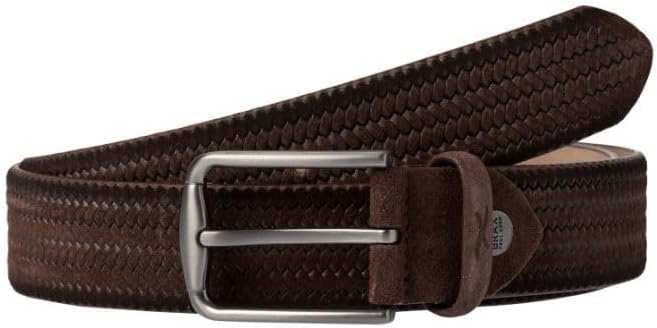 BRAX Herren Haka Gürtel Ledergürtel - Fischgrat Geprägt Gürtel 100 Brown, 100 Brown