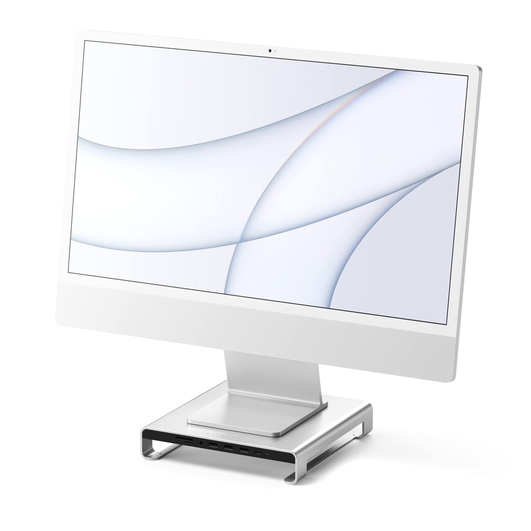 SATECHI Typ-C Aluminium Monitor Stand Hub, mit USB-C Datenport, Micro/SD-Kartensteckplätzen & 3,5mm